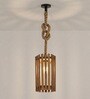 Hexa Brown Solid Wood Single Hanging Light