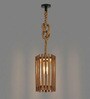 Hexa Brown Solid Wood Single Hanging Light