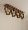 Hexad 4 Lights Brown Solid Wood Flush Mounted Ceiling Light