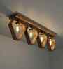 Hexad 4 Lights Brown Solid Wood Flush Mounted Ceiling Light
