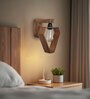 Hexad Brown Solid Wood Wall Sconces