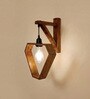 Hexad L Brown Solid Wood Wall Sconces