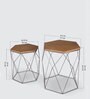 Hexagold Marble Nest of Tables In Metallic Finish (Set of 2)
