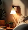 Hexagon Brown Wooden Wall Light