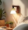 Hexagon Brown Wooden Wall Light