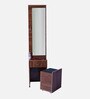 Hexagon Dresser In Tan Finish With Seating Stool Storage