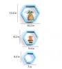Hexagon Floating Wall Shelf Set of 3 in Sky Blue Colour