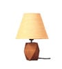 Hexagon Shape Solid Natural Wooden Table Lamp