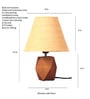 Hexagon Shape Solid Natural Wooden Table Lamp
