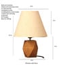 Hexagon Shape Solid Natural Wooden White Lamp Shade Table Lamp