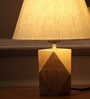 Hexagon Shape Solid Natural Wooden White Lamp Shade Table Lamp