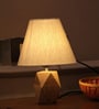 Hexagon Shape Solid Natural Wooden White Lamp Shade Table Lamp