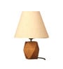 Hexagon Shape Solid Natural Wooden White Lamp Shade Table Lamp