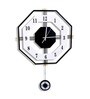 White Metal Hexagon Silent Pendulum Wall Clock