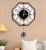 White Metal Hexagon Silent Pendulum Wall Clock