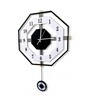 White Metal Hexagon Silent Pendulum Wall Clock