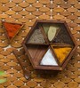 Hexagonal (Each 45ml) Sheesham Wood Spice Box with Spoon