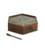 Hexagonal (Each 45ml) Sheesham Wood Spice Box with Spoon
