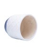 Hexagonal Stripe White Ceramic Desk Pot
