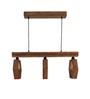 Hexagram 3 Lights Brown Solid Wood Linear Chandelier Cluster Hanging Light