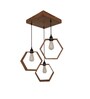Hexagram Brown Solid Wood Cluster Hanging Light