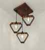 Hexar Brown Wooden Cluster Hanging Lamp