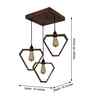 Hexar Brown Wooden Cluster Hanging Lamp