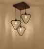 Hexar Brown Wooden Cluster Hanging Lamp