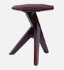 Hexon Teak Wood End Table In Brown Colour