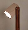 Hexspot Brown Wooden Table Lamp With Beige Wooden Lampshade