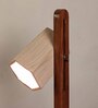 Hexspot Brown Wooden Table Lamp With Beige Wooden Lampshade