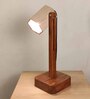 Hexspot Brown Wooden Table Lamp With Beige Wooden Lampshade