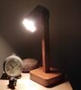 Hexspot Brown Wooden Table Lamp With Beige Wooden Lampshade