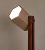 Hexspot Brown Wooden Table Lamp With Beige Wooden Lampshade