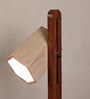 Hexspot Brown Wooden Table Lamp With Beige Wooden Lampshade