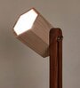 Hexspot Brown Wooden Table Lamp With Beige Wooden Lampshade