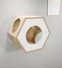 Hexxa Fur Cat House in White Colour with Wall Mounted