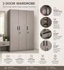 HGK 3 Door Wardrobe In Grey Finish