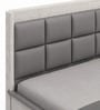 HGK Upholstered Grey Colour Bed With Hydraulic Storage In Walnut Finish