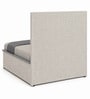 HGK Upholstered Grey Colour Bed With Hydraulic Storage In Walnut Finish