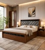 HGK Curve Bed  With Storage In Walnut Finish
