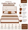 HGK Curve White Colour Bed With Hydraulic Storage In Walnut Finish