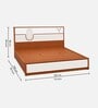 HGK Curve White Colour Bed With Hydraulic Storage In Walnut Finish