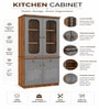 HGK Grey Colour Multipurpose Cabinet In Walnut Finish