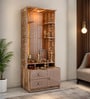 HGK Wooden Altar Unit With Golden Accent In Walnut Finish