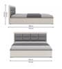 HGK Upholstered Grey Colour Bed With Hydraulic Storage In Walnut Finish