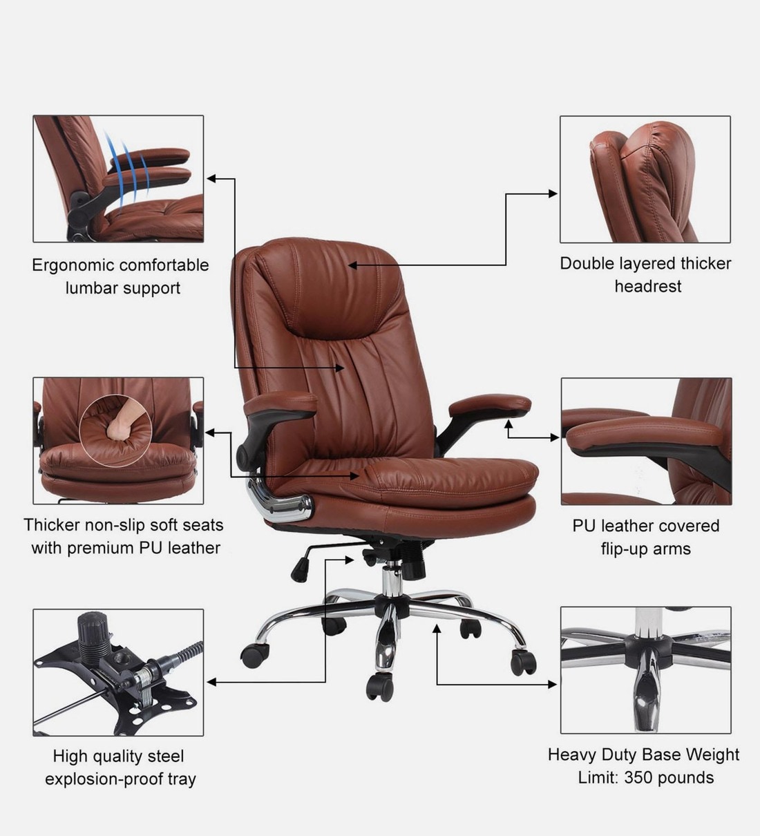 Buy Arcade High Leatherette Executive Chair With Audjustable