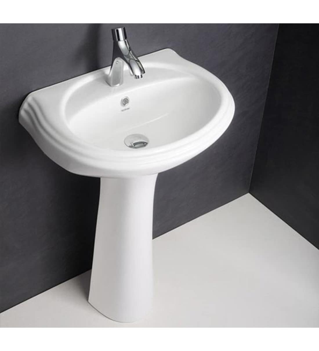 Buy Hindware Delta White Ceramic Full Pedestal Wash Basin 10010 Online