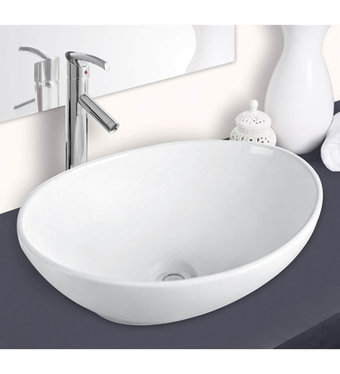 Buy Hindware Pearl Ceramic Table Top Wash Basin (Model No 91088