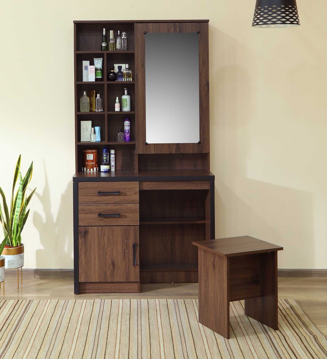 cheap dressing table with mirror and stool